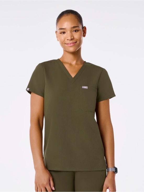 Figs Tops - FIGS Spruce Catarina one pocket Scrub Top